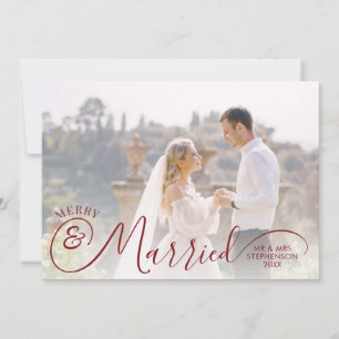 Cartes Pour Fêtes Annuelles Photo de jeunes mariés Joyeux et Mariés Votre mess