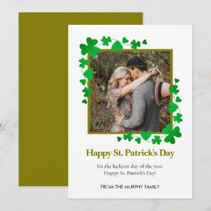Cartes Pour Fêtes Annuelles Photo de jour de la Saint-Patrick trèfle chanceux
