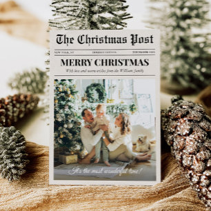 Cartes Pour Fêtes Annuelles Photo de journal de Noël moderne joyeux