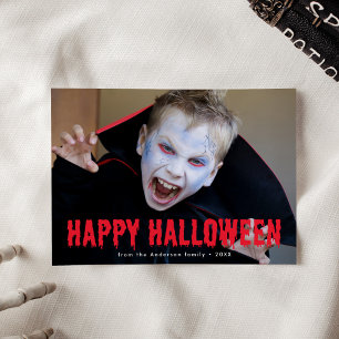 Cartes Pour Fêtes Annuelles Photo de Joyeux Halloween avec du sang rouge qui g