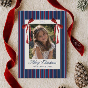 Cartes Pour Fêtes Annuelles Photo de Joyeux Noël à rayures Americana