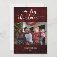Photo de Joyeux Noël avec l'arrière - plan rouge
