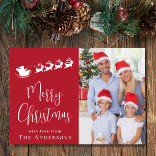 Cartes Pour Fêtes Annuelles Photo de Joyeux Noël avec le Père Noël