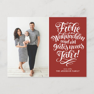 Cartes Pour Fêtes Annuelles Photo de la calligraphie de Red Frohe Weihnachten