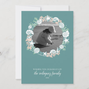 Cartes Pour Fêtes Annuelles Photo de la couronne de Noël Coastère