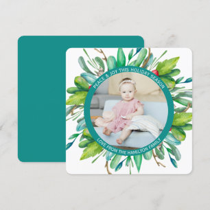 Cartes Pour Fêtes Annuelles Photo de la couronne personnalisée de Noël