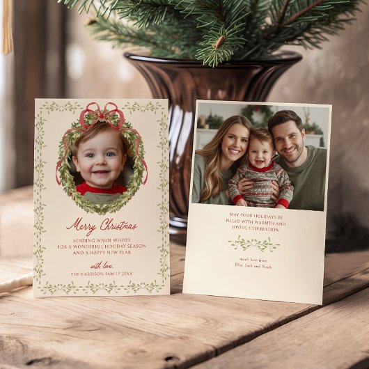 Cartes Pour Fêtes Annuelles Photo de la couronne rouge