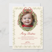 Cartes Pour Fêtes Annuelles Photo de la couronne rouge (Devant)