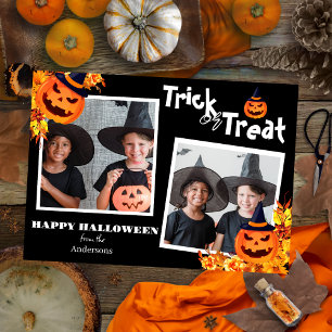 Cartes Pour Fêtes Annuelles Photo de la famille citrouille jack-o-lantern Hall