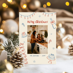 Cartes Pour Fêtes Annuelles Photo de la famille de Noël Joyeux tirage à la mai