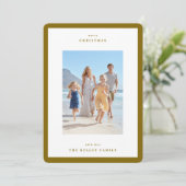 Cartes Pour Fêtes Annuelles Photo de la feuille d'hiver de Noël Simple Frame (Debout devant)