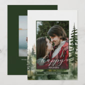 Cartes Pour Fêtes Annuelles Photo de la forêt de pins (Devant / Derrière)