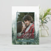 Cartes Pour Fêtes Annuelles Photo de la forêt de pins (Debout devant)