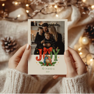 Cartes Pour Fêtes Annuelles Photo de la Nativité de Noël Religieuse