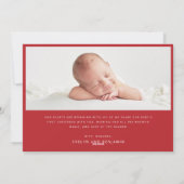 Cartes Pour Fêtes Annuelles Photo de la première Noël de bébé Annonce de naiss (Dos)