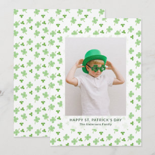 Cartes Pour Fêtes Annuelles Photo de la Saint-Patrick au trèfle simple moderne