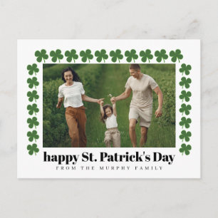 Cartes Pour Fêtes Annuelles Photo de la Saint-Patrick trèfle chanceux minimali