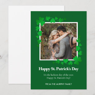 Cartes Pour Fêtes Annuelles Photo de la Saint-Patrick trèfle chanceux minimali