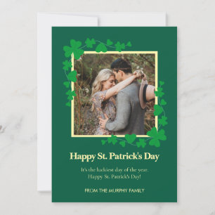 Cartes Pour Fêtes Annuelles Photo de la Saint-Patrick trèfle chanceux minimali