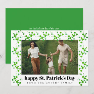 Cartes Pour Fêtes Annuelles Photo de la Saint-Patrick trèfle chanceux minimali