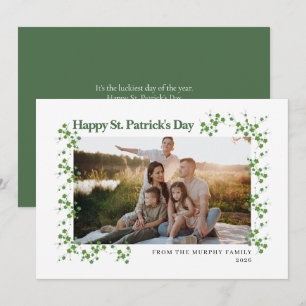 Cartes Pour Fêtes Annuelles Photo de la Saint-Patrick trèfle chanceux minimali