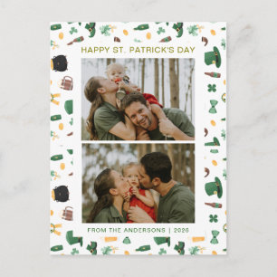 Cartes Pour Fêtes Annuelles Photo de la Saint-Patrick trèfle chanceux minimali