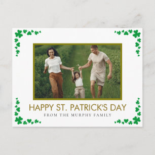 Cartes Pour Fêtes Annuelles Photo de la Saint-Patrick trèfle chanceux minimali