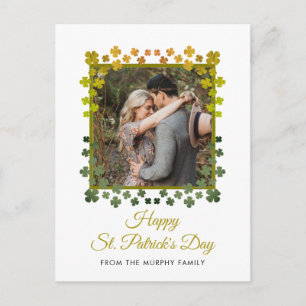 Cartes Pour Fêtes Annuelles Photo de la Saint-Patrick trèfle chanceux minimali