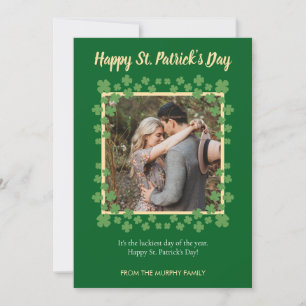Cartes Pour Fêtes Annuelles Photo de la Saint-Patrick trèfle chanceux minimali