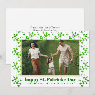 Cartes Pour Fêtes Annuelles Photo de la Saint-Patrick trèfle chanceux minimali