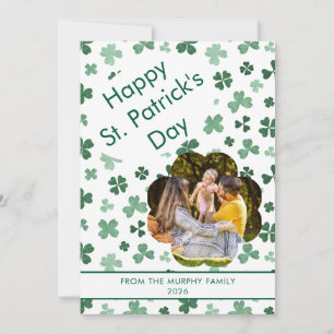 Cartes Pour Fêtes Annuelles Photo de la Saint-Patrick trèfle chanceux minimali