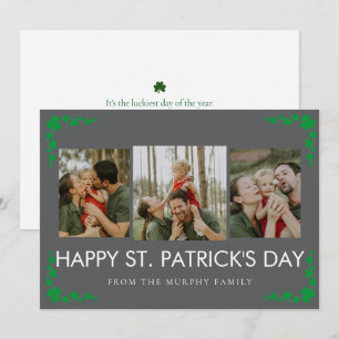 Cartes Pour Fêtes Annuelles Photo de la Saint-Patrick trèfle chanceux minimali