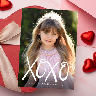 Cartes Pour Fêtes Annuelles Photo de la Saint-Valentin avec XOXO écrit à la ma