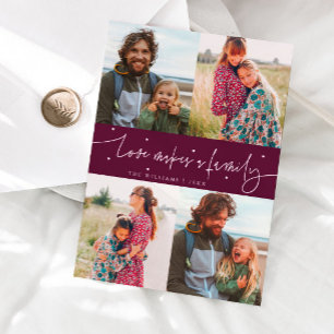 Cartes Pour Fêtes Annuelles Photo de la Saint-Valentin Famille Amour Cranberry
