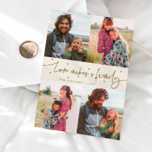Cartes Pour Fêtes Annuelles Photo de la Saint-Valentin Love Family Cream