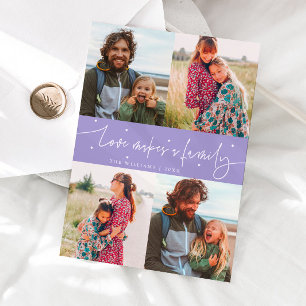 Cartes Pour Fêtes Annuelles Photo de la Saint-Valentin Violet Famille Amour