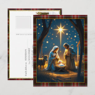 Cartes Pour Fêtes Annuelles Photo de la scène de la Nativité de Jésus bébé Joy