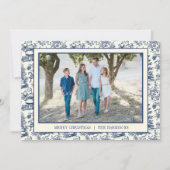 Cartes Pour Fêtes Annuelles Photo de la Toile de Noël bleu Père Noël (Devant)