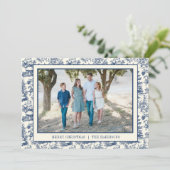 Cartes Pour Fêtes Annuelles Photo de la Toile de Noël bleu Père Noël (Debout devant)