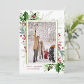 Cartes Pour Fêtes Annuelles Photo de la verdure de Noël (Debout devant)