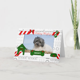 Cartes Pour Fêtes Annuelles Photo de l'animal de compagnie Dog Holiday Woofing