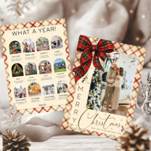 Photo de l'année en revue Ruban Tartan Rouge Noël