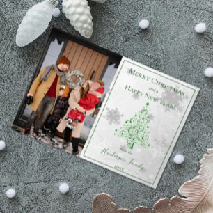 Cartes Pour Fêtes Annuelles Photo de l'arbre de Noël vert