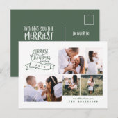 Cartes Pour Fêtes Annuelles photo de l'écriture moderne de noël le plus agréab (Devant / Derrière)