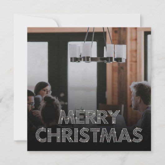 Cartes Pour Fêtes Annuelles Photo de l'équipe Joyeux Noël Entreprise Noir & Bl (Devant)