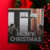 Cartes Pour Fêtes Annuelles Photo de l'équipe Joyeux Noël Entreprise Noir & Bl