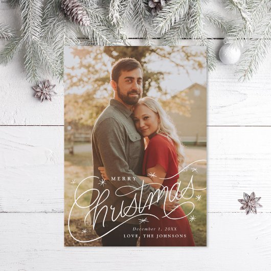 Cartes Pour Fêtes Annuelles Photo de lettrage manuel Joyeux Noël