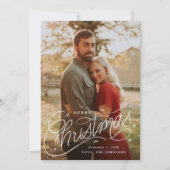 Cartes Pour Fêtes Annuelles Photo de lettrage manuel Joyeux Noël (Devant)