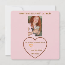 Photo de maman chat coeurs anniversaire personnali