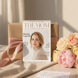 Cartes Pour Fêtes Annuelles Photo de MAMAN personnalisée de style magazine pou